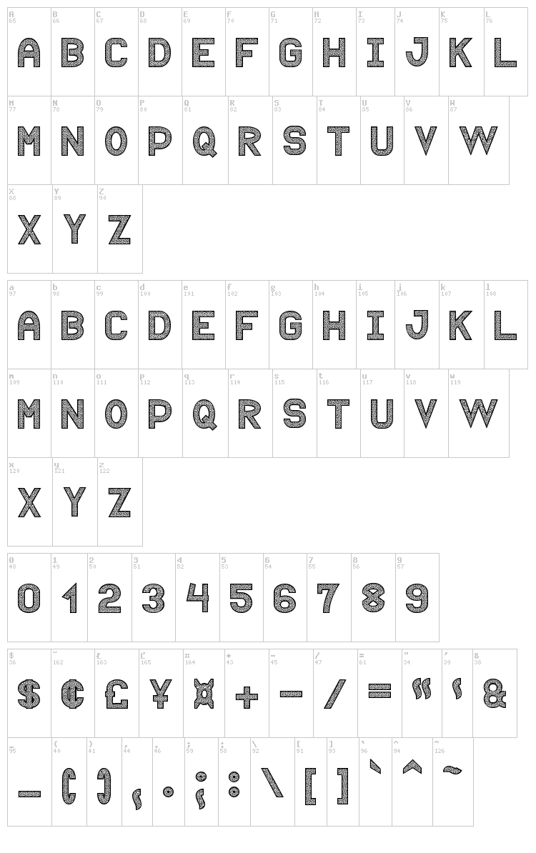 Puntiyisca St font map